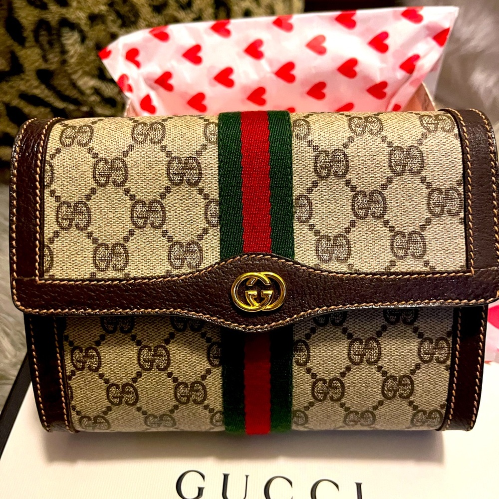 GUCCI canvas/clutch/wallet/ wristlet authentic Gucci GG monogram vintage new!🔥🔥 - Picture 3 of 13